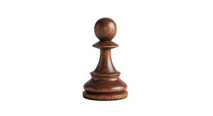 Dark wood chess pawn isolated, representing strategy and challenge