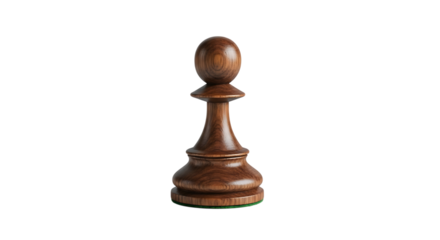 Dark wood chess pawn isolated, representing strategy and challenge