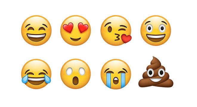 Popular digital emoji collection conveying various human feelings