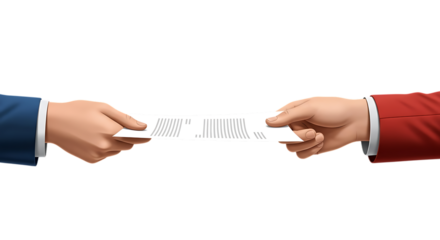 Business hands exchanging official document or contract agreement