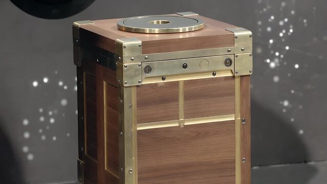 Rectangular Podium Box Made of Wood for Public Speaking or Presentation