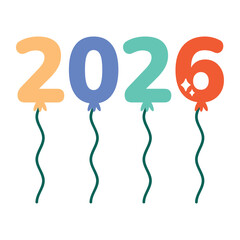 Colorful Balloons Celebration New Year