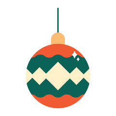 Flat Style Christmas Ornament Vector Illustration