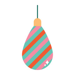 Flat Style Christmas Ornament Vector Illustration