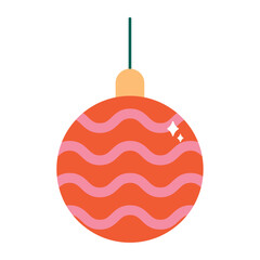 Flat Style Christmas Ornament Vector Illustration
