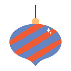 Flat Style Christmas Ornament Vector Illustration