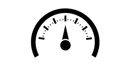 Gauge with needle showing progress or speed concept on a transparent background