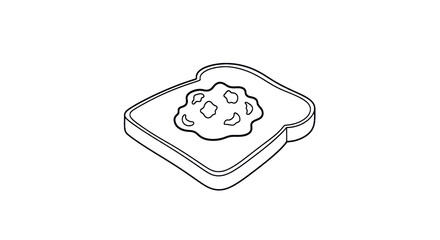 Isometric toast illustration with toppings on transparent background