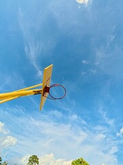 Low Angle View of Basketball Goal on a Sunny Day