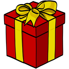 Christmas Gift Box Cartoon Vector Illustration
