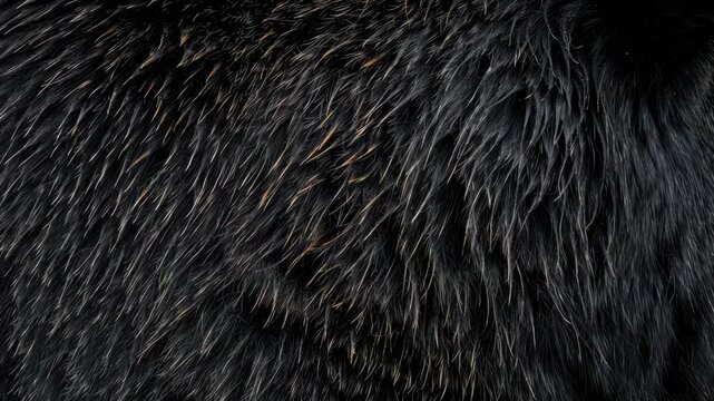 Close-up of black animal fur with brown tips
