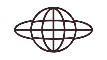 Globe icon with horizontal lines