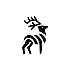 Deer stylized monochrome animal icon