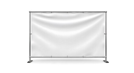 Blank Banner Display with Metal Frame for Advertising, Presentation, or Event Promotions