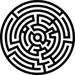Circular Maze Design A Challenging Path to the Center.