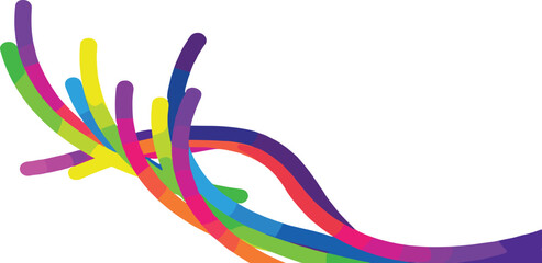 Obraz premium Colorful Abstract Wavy Lines A Dynamic and Vibrant Graphic Design Element for Creative Projects