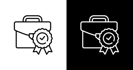 Work Quality  White Icon Set Design