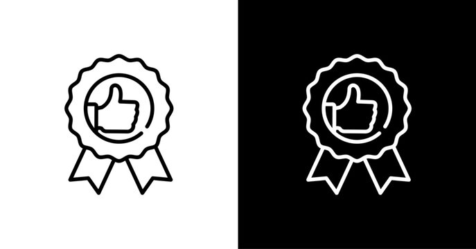 Thumbs Up Award  White Icon Set Design
