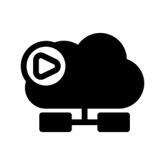 Cloud Video Icon Vector Symbol Design Illustration