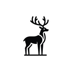 Obraz premium Deer silhouette standing with antlers