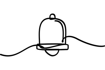 Illustration of a bell with a continuous line design. An interesting abstract line art design.