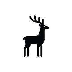 Reindeer stylized silhouette for winter