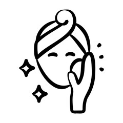 Facial Cleansing Icon - Handdrawn
