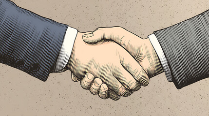 Two men shaking hands in a business meeting