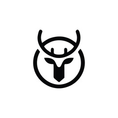 Stag head animal vector badge