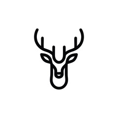 Deer head single line logo