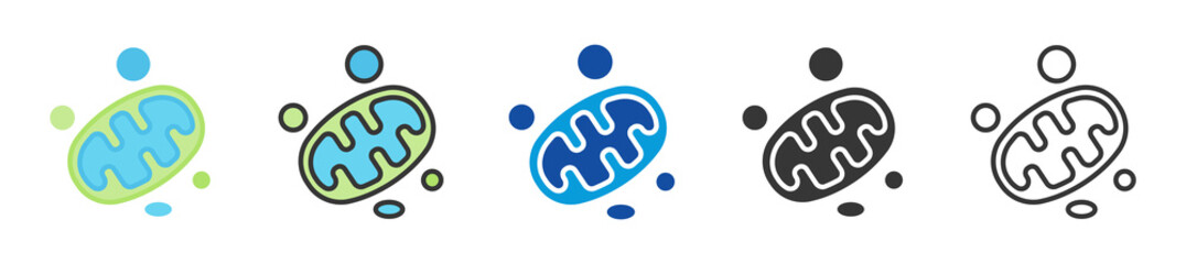 mitochondrion icon set multi style various collection