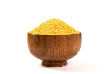 Raw dried millet isolated on white background.