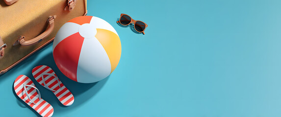 Summer beach vacation items