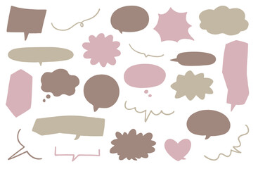 落ち着いたくすみカラーの吹き出しセット