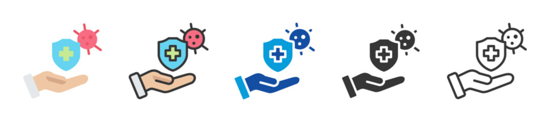 Obraz premium preventive health care icon set multi style various collection