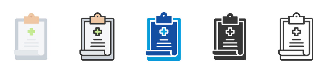 medical history icon set multi style various collection