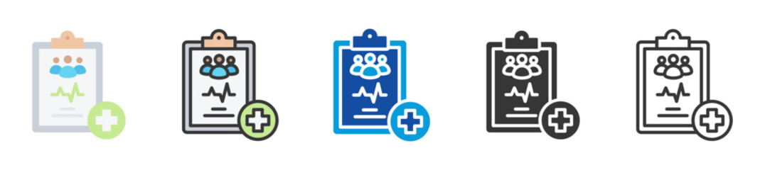 Obraz premium family medical history icon set multi style various collection