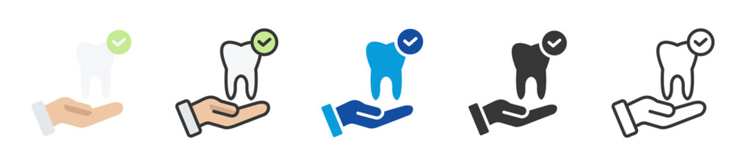 oral health assessment icon set multi style various collection