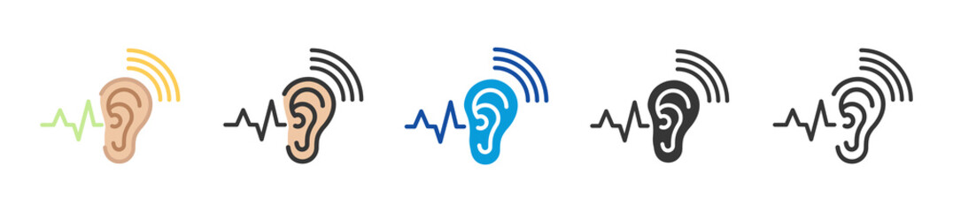 hearing test icon set multi style various collection
