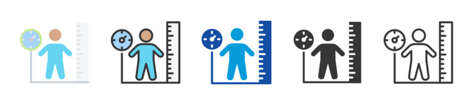 body mass index icon set multi style various collection