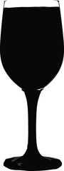 Wine Glass Silhouette Vector, Elegant Drinkware Clipart for Bar and Party Designs