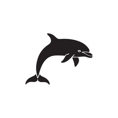 Obraz premium cute dolphin silhouette vector illustration 