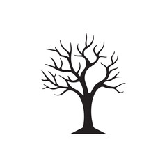 Obraz premium Leafless tree, bear tree silhouette vector illustration 