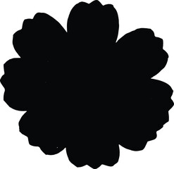 The image features a single pink cosmos flower, known for its striking beauty and vibrant colors .silhouette of a flower