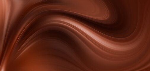 Swirling Chocolate Waves Abstract Background . liquid Chocolate Rich and Creamy long wave Splash Flowing Elegantly, hot cocoa drink 