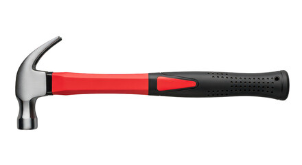 Modern Claw Hammer With Red And Black Handle On Black