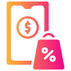 mobile shop gradient fill icon
