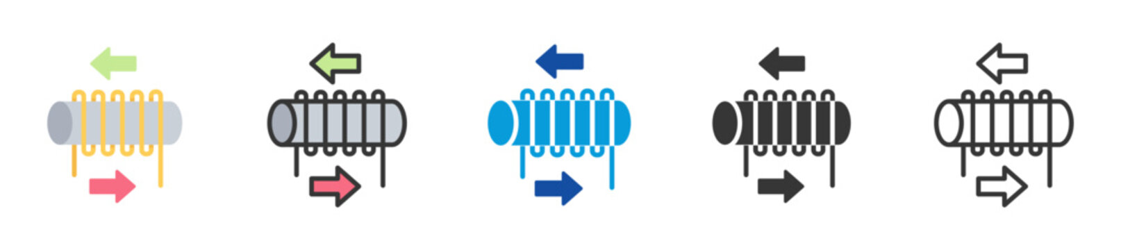 inductance icon set multi style various collection