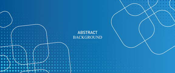 Minimal geometric background. Dynamic blue shapes composition with white lines. Abstract background modern hipster futuristic graphic. Vector Eps10