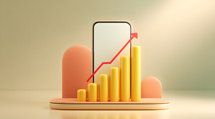 business graph on tablet pc